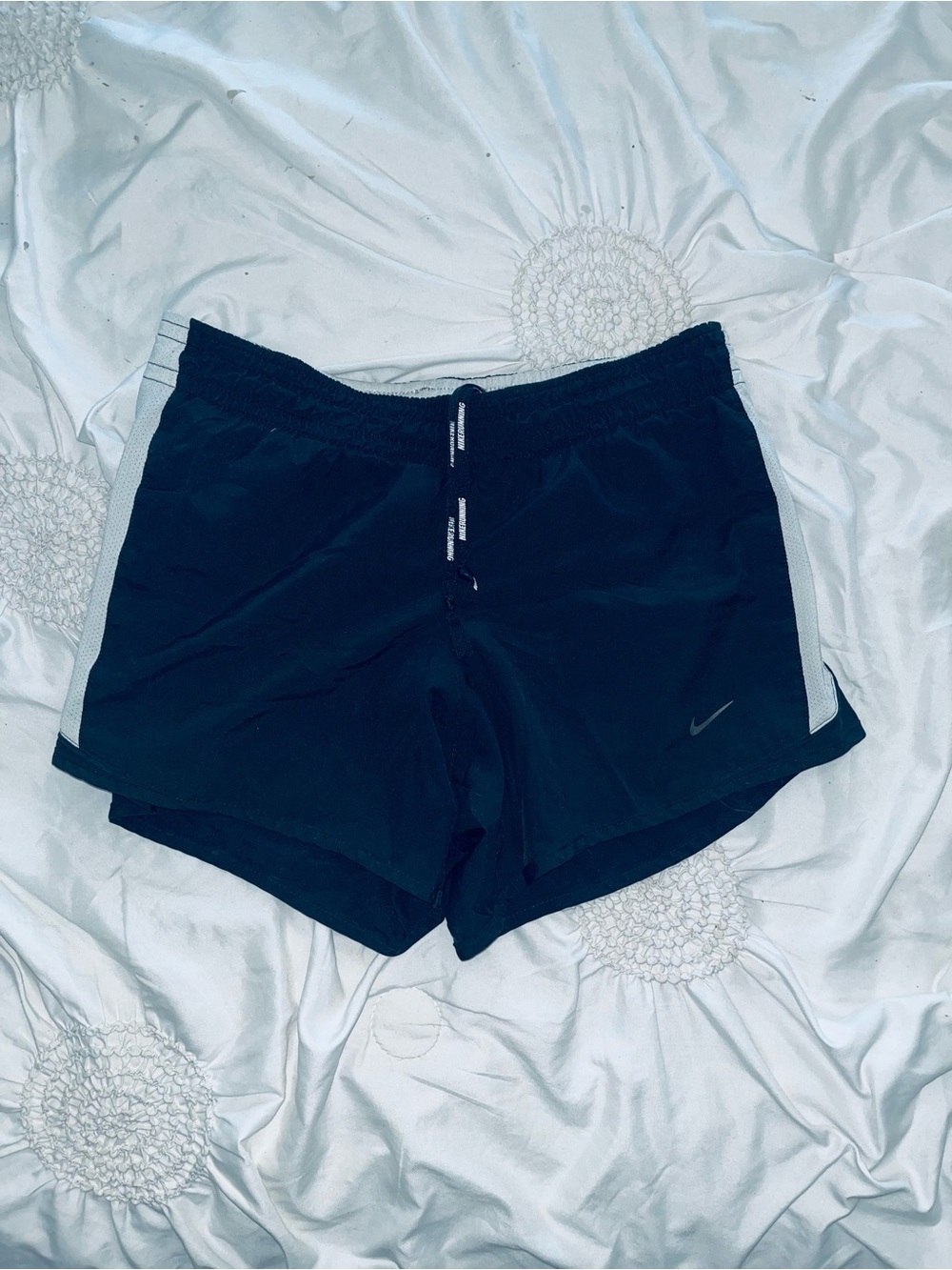 Nike Black Women's Running Shorts  Light gray accent - Picture 2 of 3